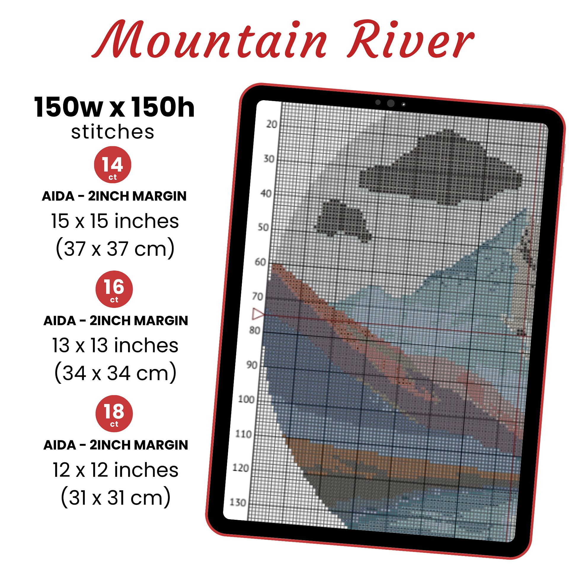 Mountain River Cross Stitch Pattern product image (2)