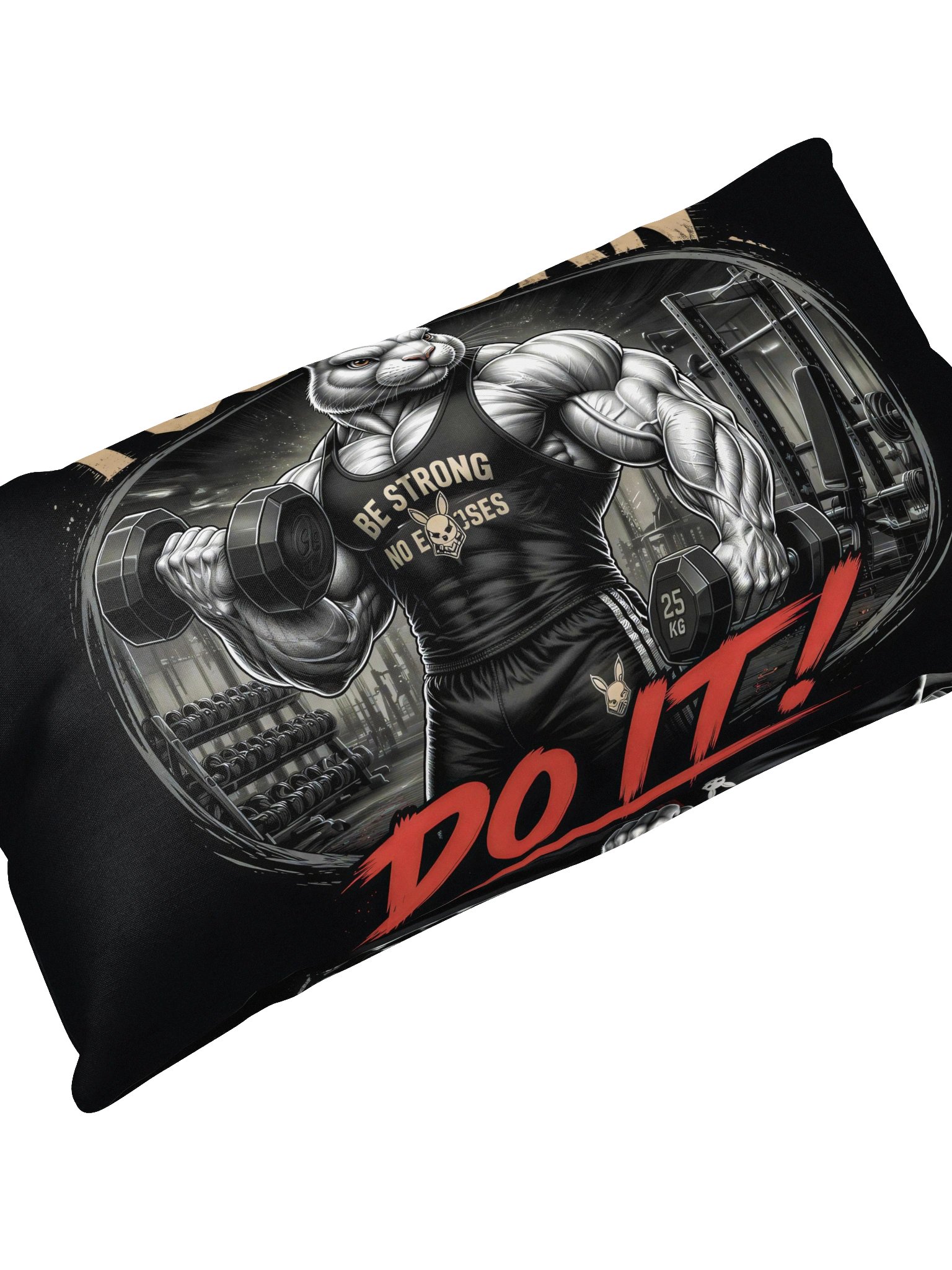 Muscular Rabbit Gym Motivation Pillow product image (4)