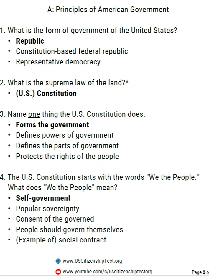 USCIS Official 128 Civics Questions and Answers product image (2)