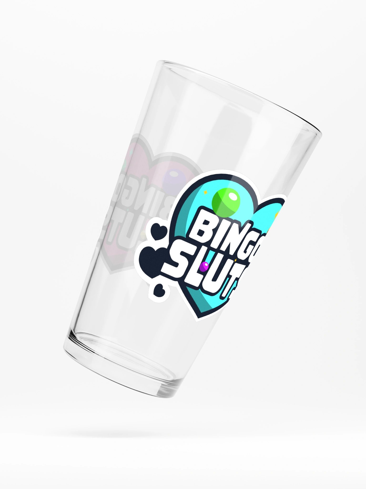 BINGO SLUTS PINT GLASS PINK/TEAL product image (5)