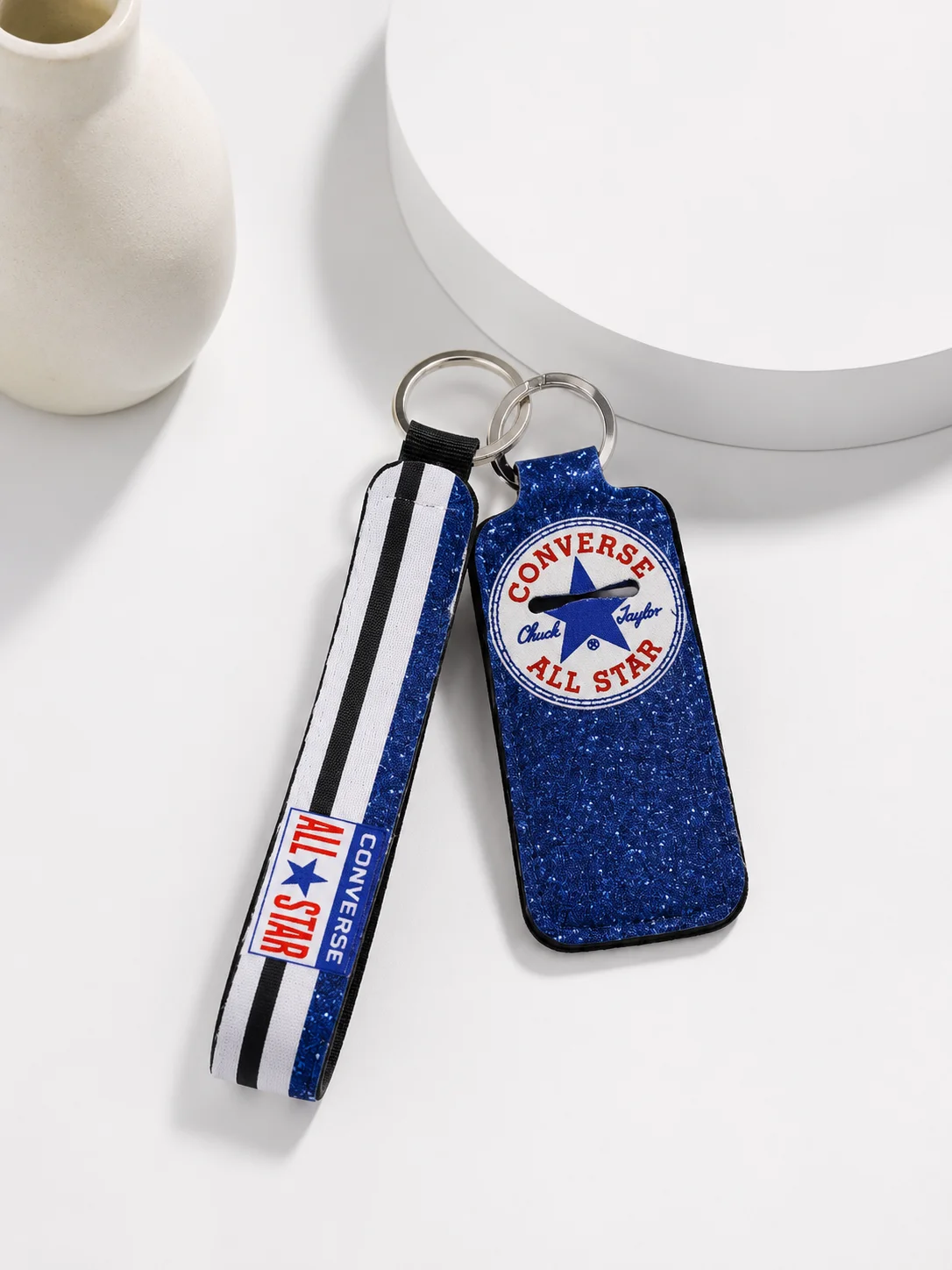 Blue Sparkle ConverseLip Balm Keychain Holder product image (1)