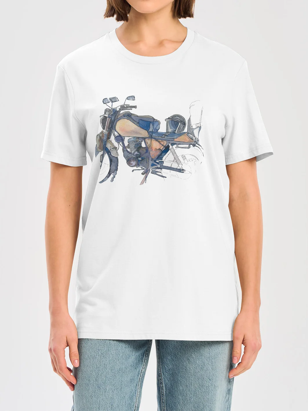"Watercolor Moto Sketch" Unisex T-Shirt product image (2)