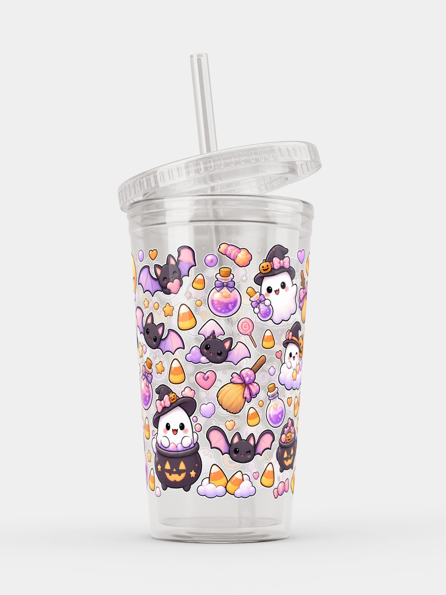 Halloween Boo Candy Clear Dual Wall Tumbler 16 Oz (473 ml) product image (3)