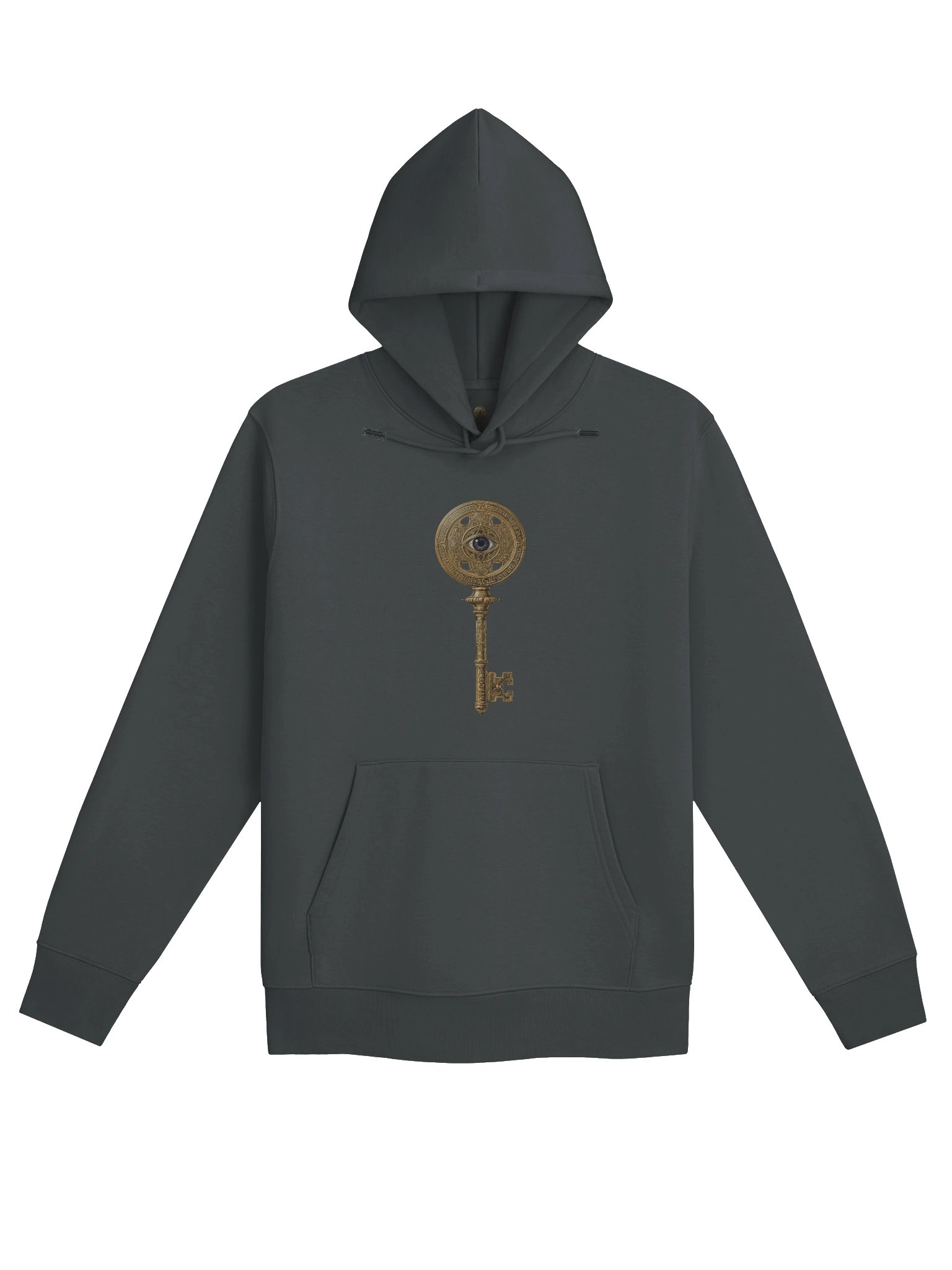 The Gatekeeper’s Key – India Ink Grey Archive Edition (Front & Back Print) | Organic Hoodie product image (1)