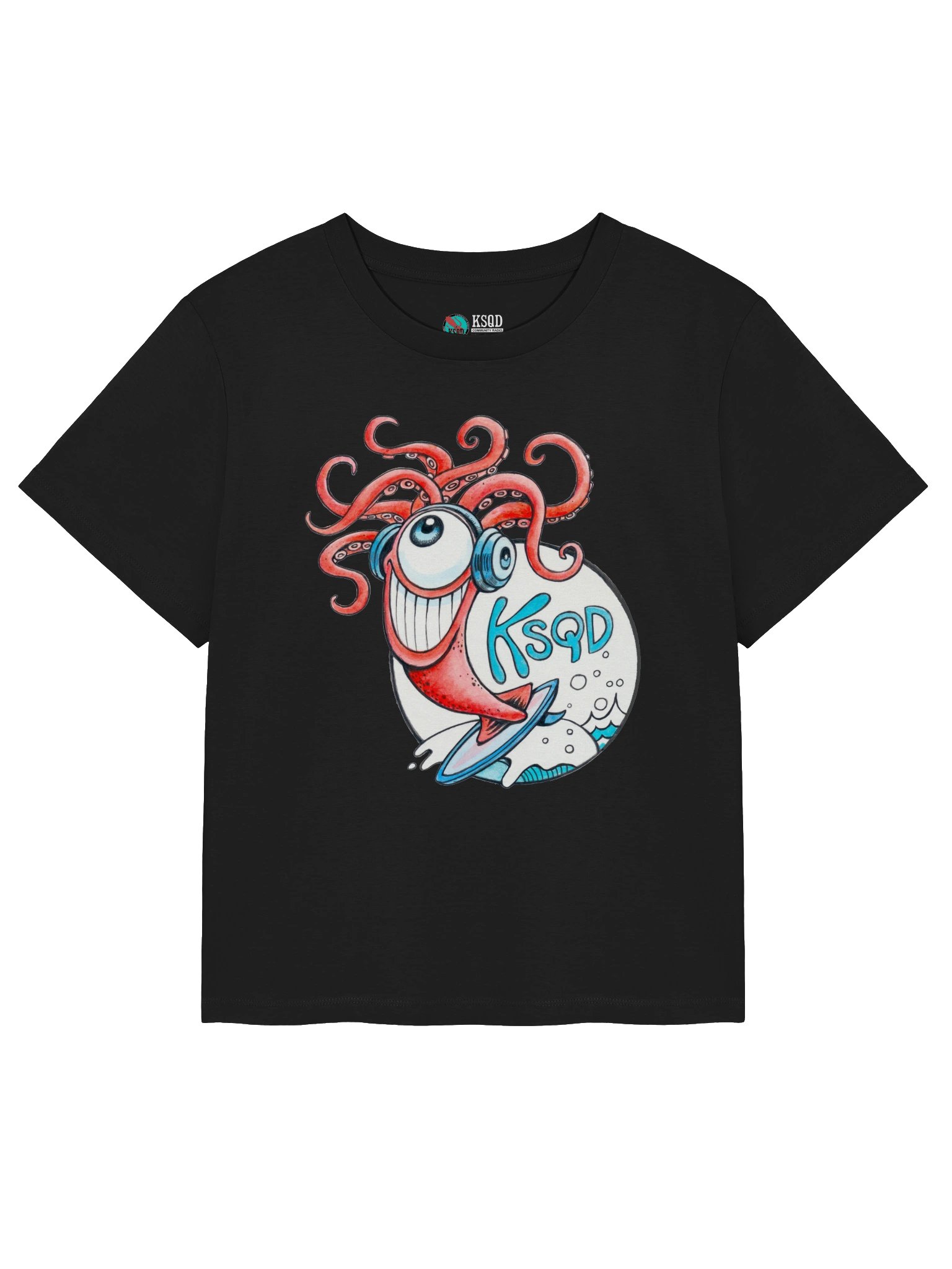 KSQD 2026 Winning Design – Squid & Ocean Organic Ribbed Neck Dark Edition T-Shirt product image (5)