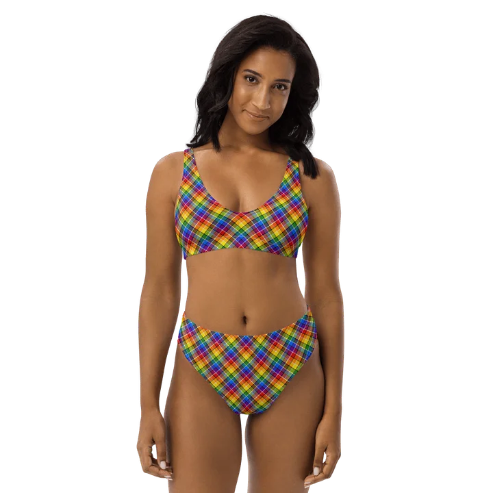 Bright Rainbow Plaid Bikini product image (1)