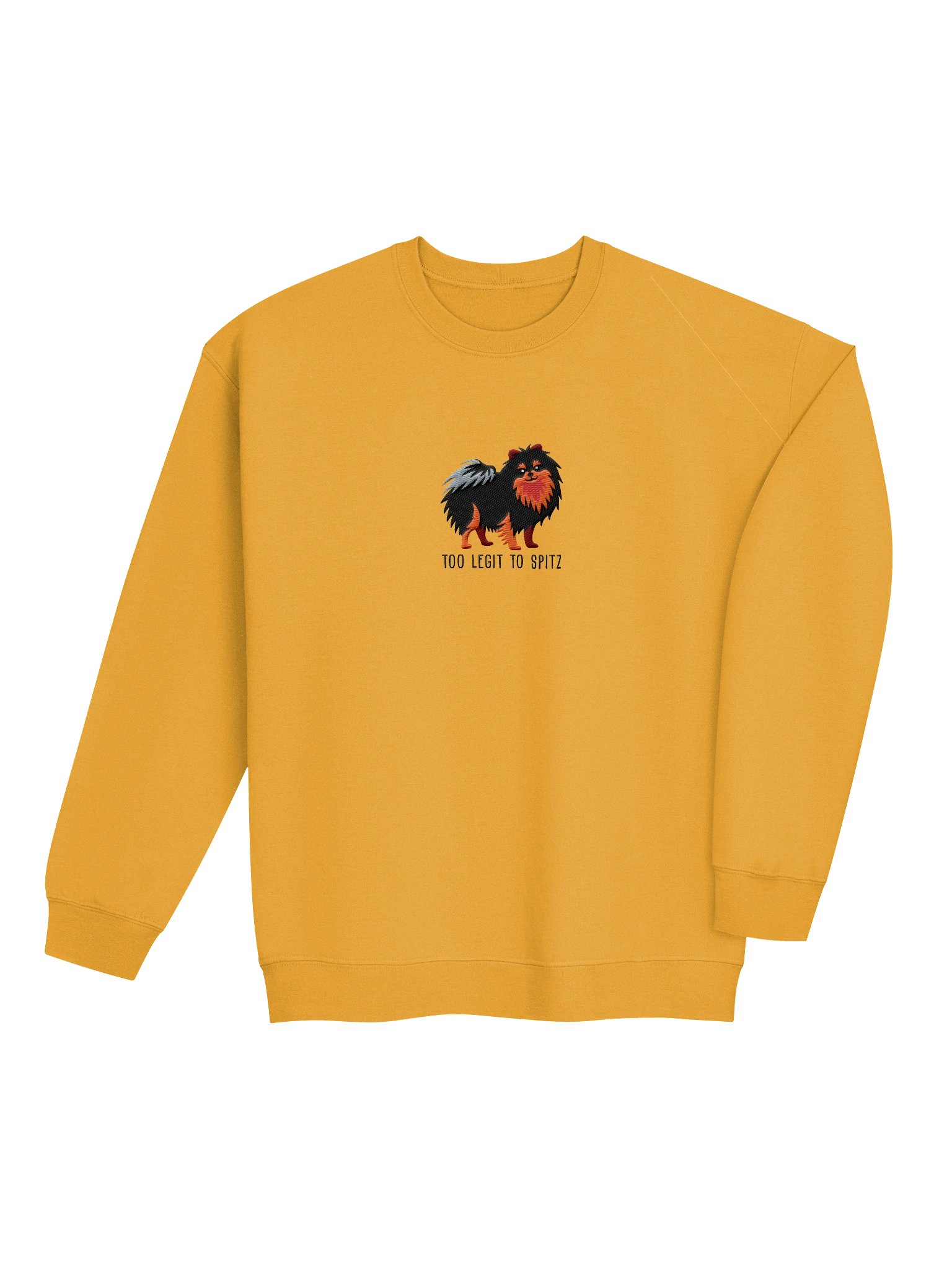 Too Legit to Spitz Sweatshirt (Embroidered) of a Pomeranian(Black & Tan) product image (7)