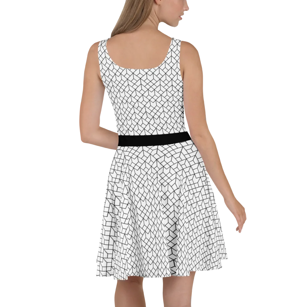 Black & White Mesh Pattern Geometric Dress product image (3)