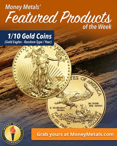 Fractional gold with an iconic American design. 

🇺🇸 1/10 Oz American Gold Eagles, random type/year, available at Money Metal...