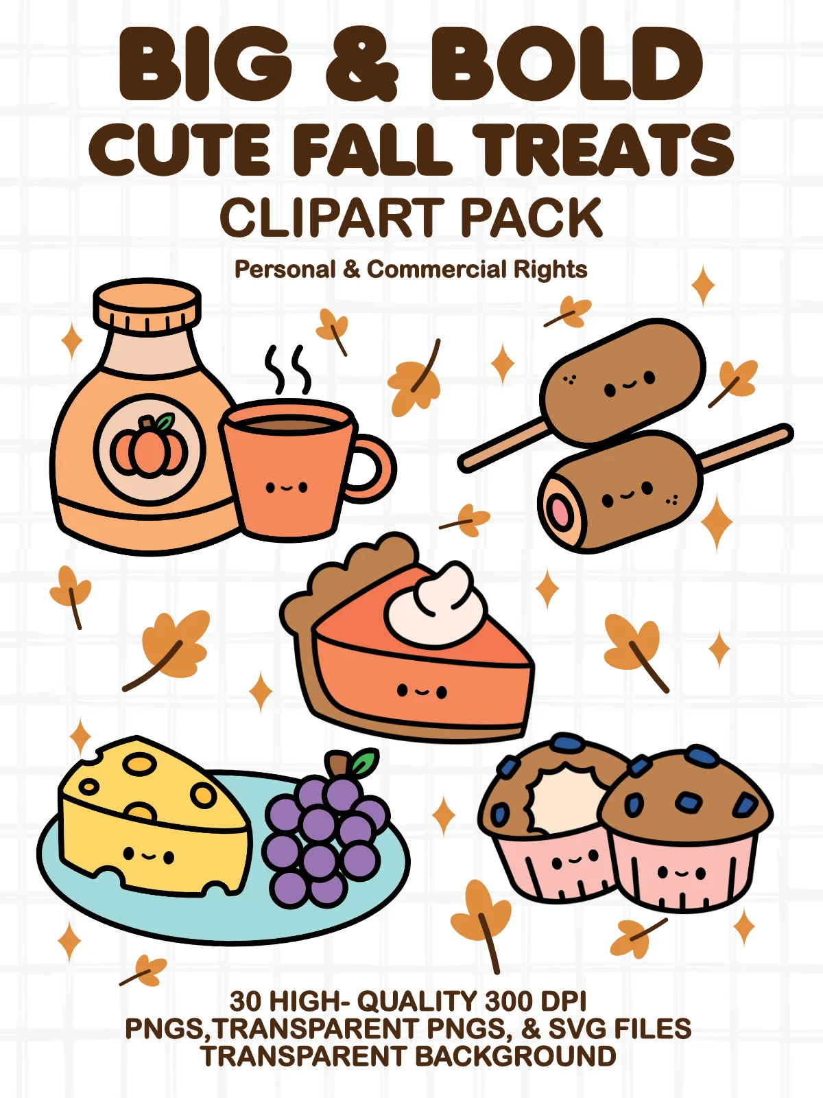 Cute Fall Treats Clipart Pack product image (1)