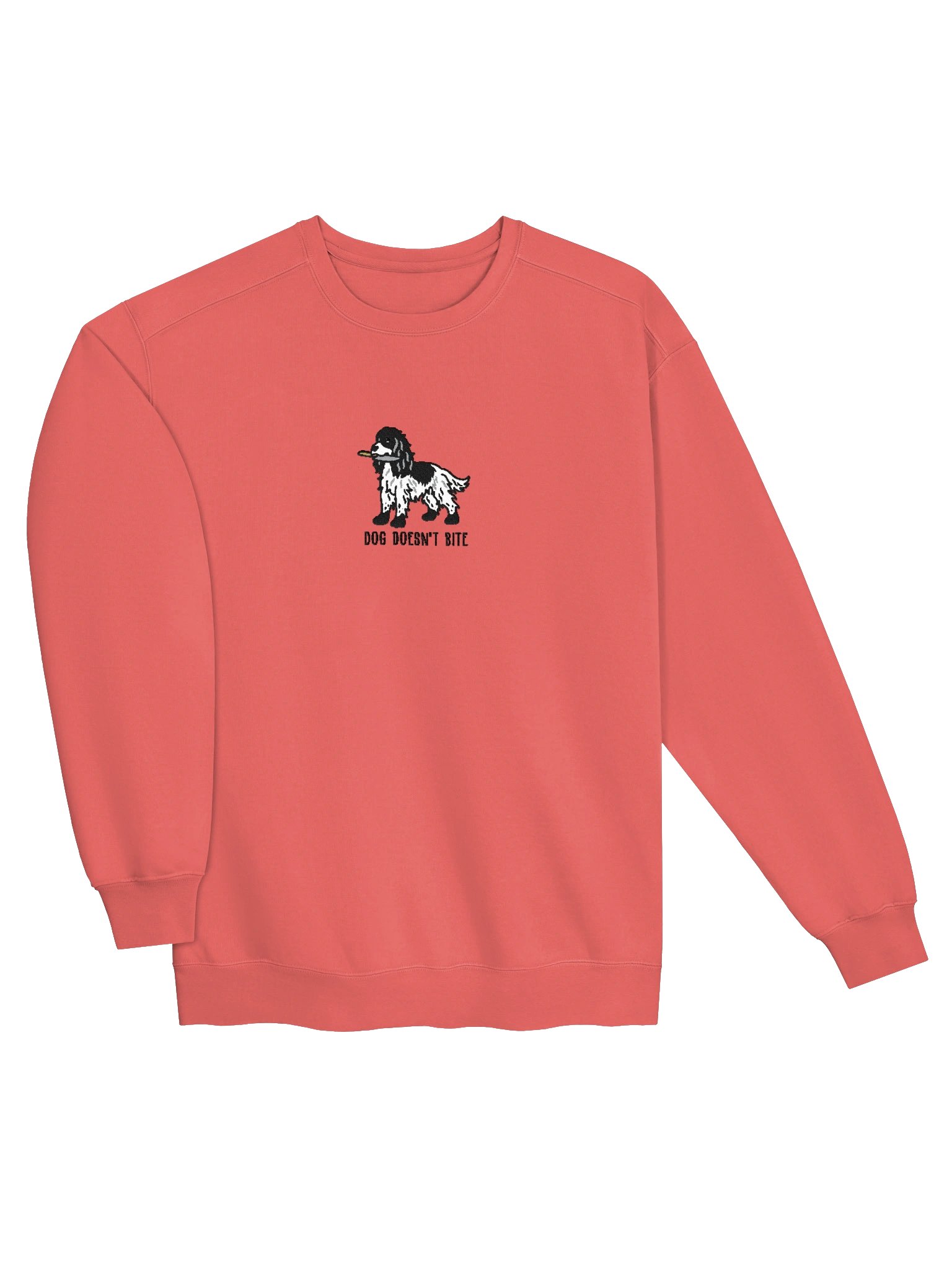 Dog Doesn't Bite Funny Chibi-Style Embroidered Premium Sweatshirt for English Cocker Spaniel(Blue Roan) Owners product image (19)
