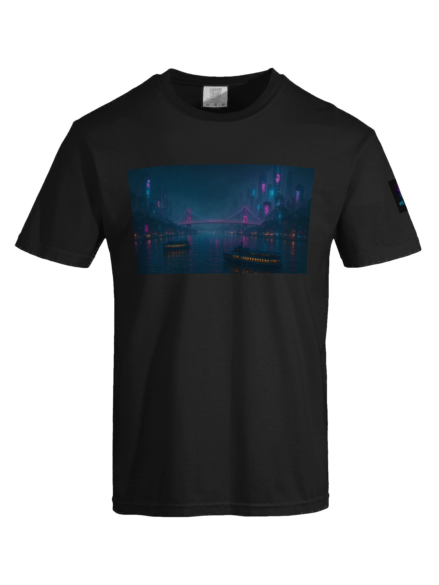 Cyberpunk Istanbul Bosphorus Graphic T-Shirt - 100% Cotton Unisex Heavyweight Crew Neck Streetwear Top product image (7)