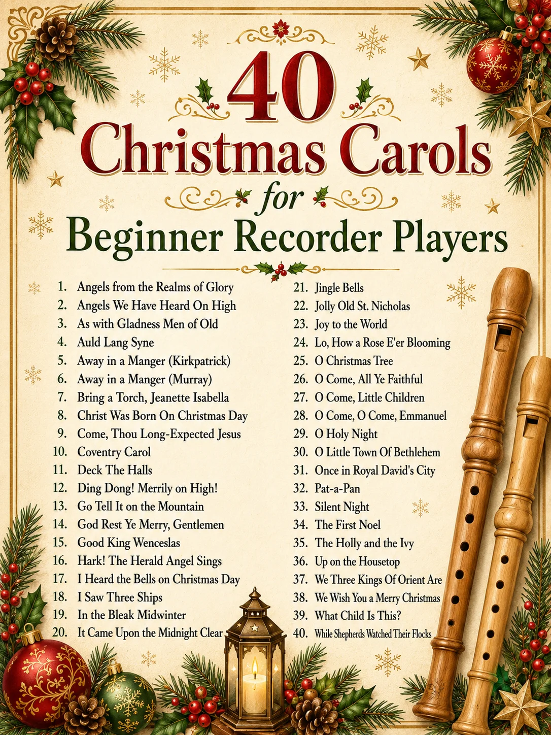 Easy Recorder Songs - 40 Christmas Carols for Beginners product image (3)