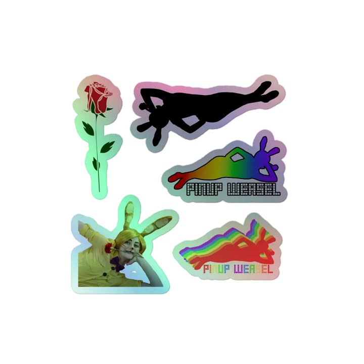 Pinup Weasel Holographic Stickers product image (2)