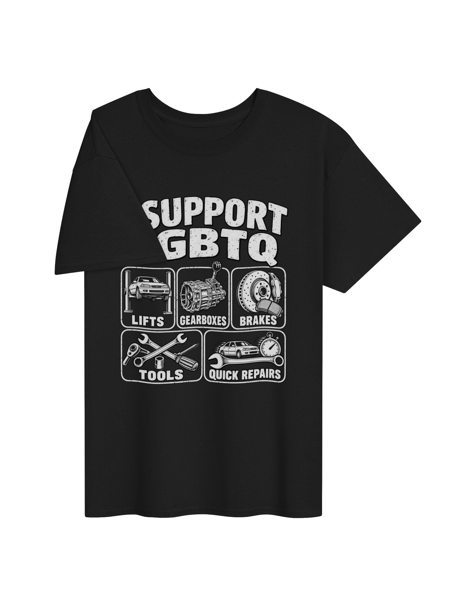 I Support LGBTQ – Funny Car Mechanic T-Shirt product image (3)