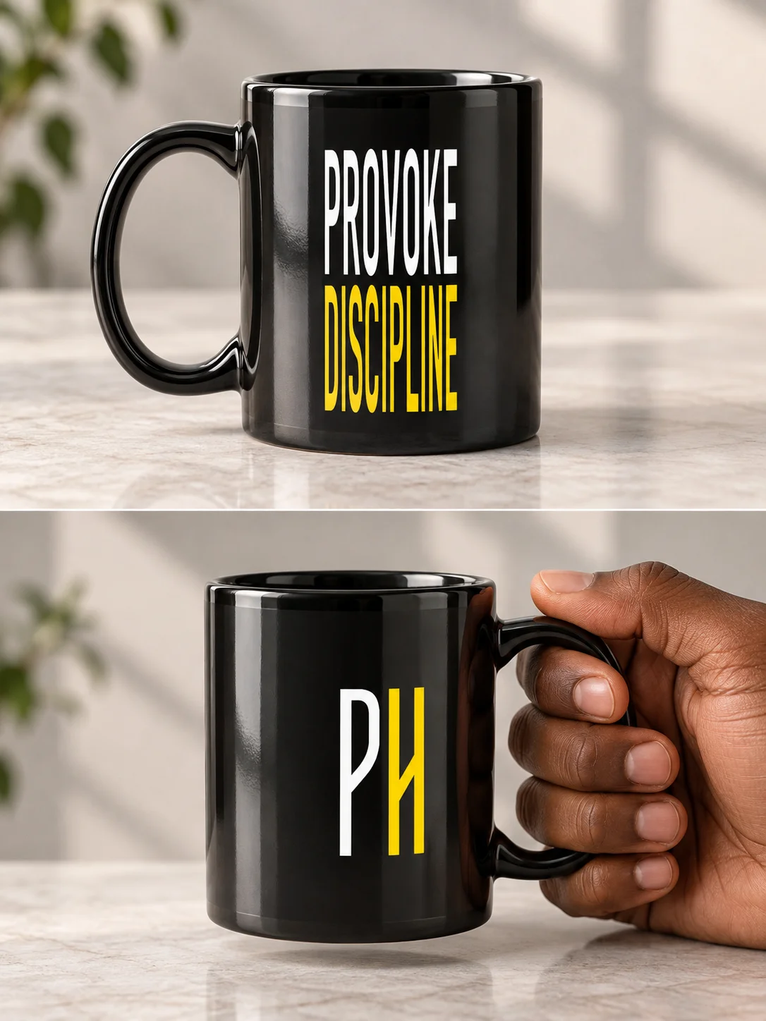 PROVOKÄHAUS Provoke Goodness Glossy Mug — Black product image (1)