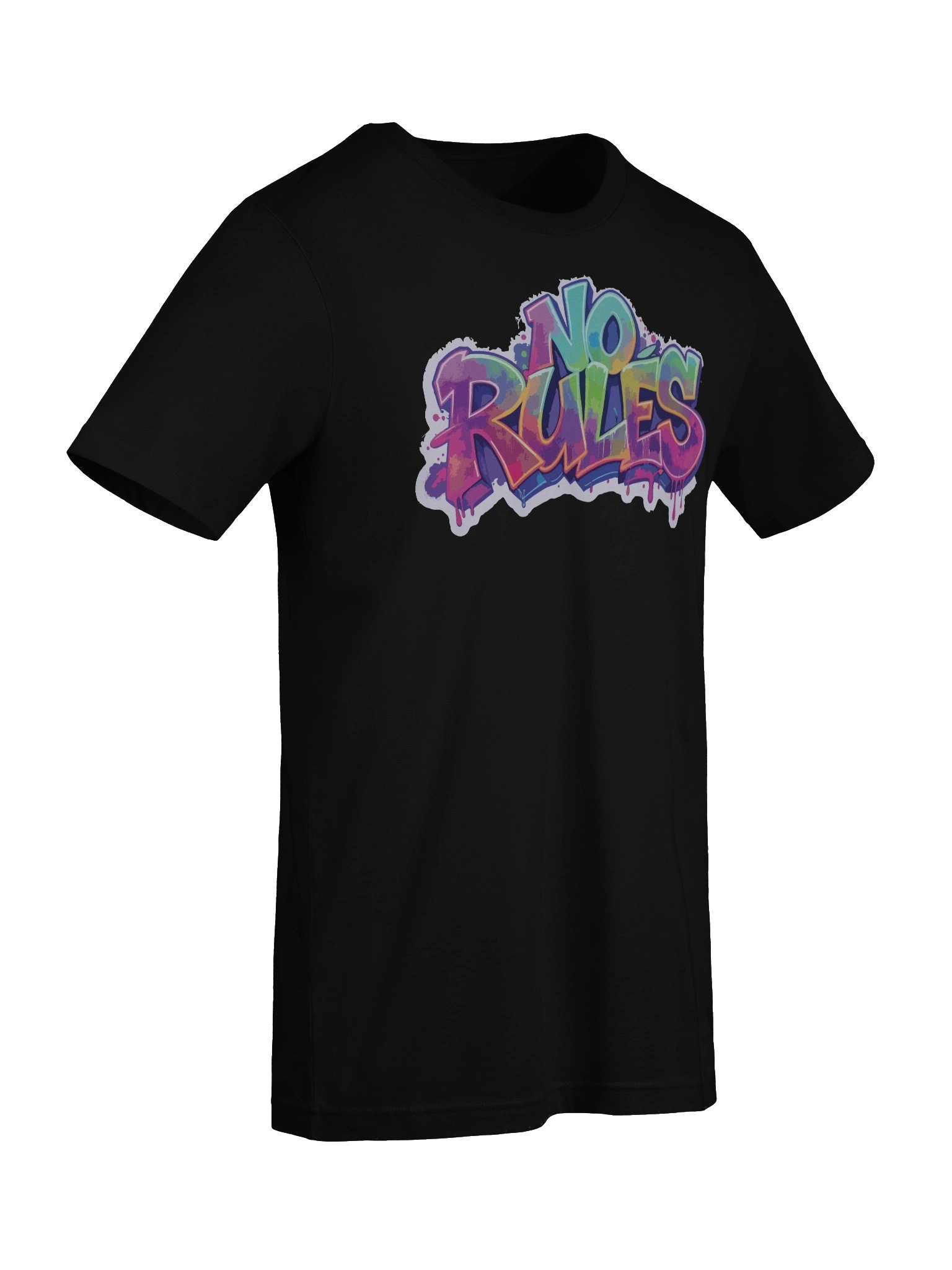 Vibrant Urban Graffiti 'NO RULES' T-Shirt - Unisex T-Shirt – Premium Printed T-Shirt for Everyday Casual & Streetwear product image (9)
