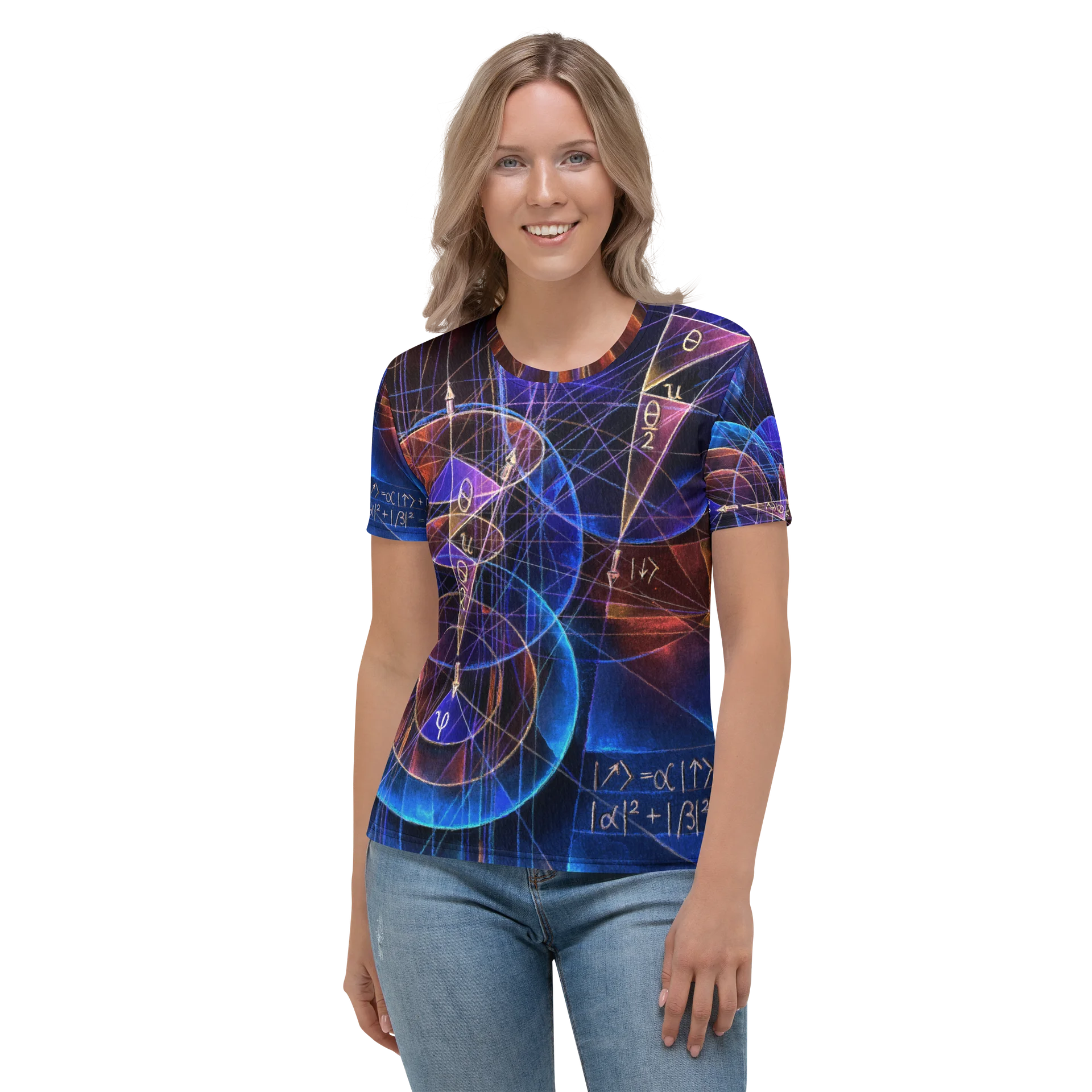 Spinning Projection - Quantum Physics Negative Art Women's Crew Neck T-Shirt product image (2)