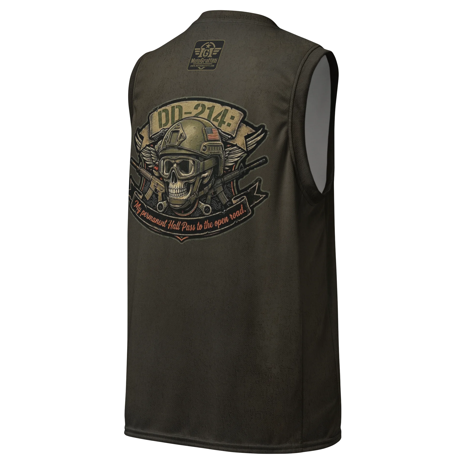 DD214 Black Distressed Sleeveless Riding Tee product image (3)