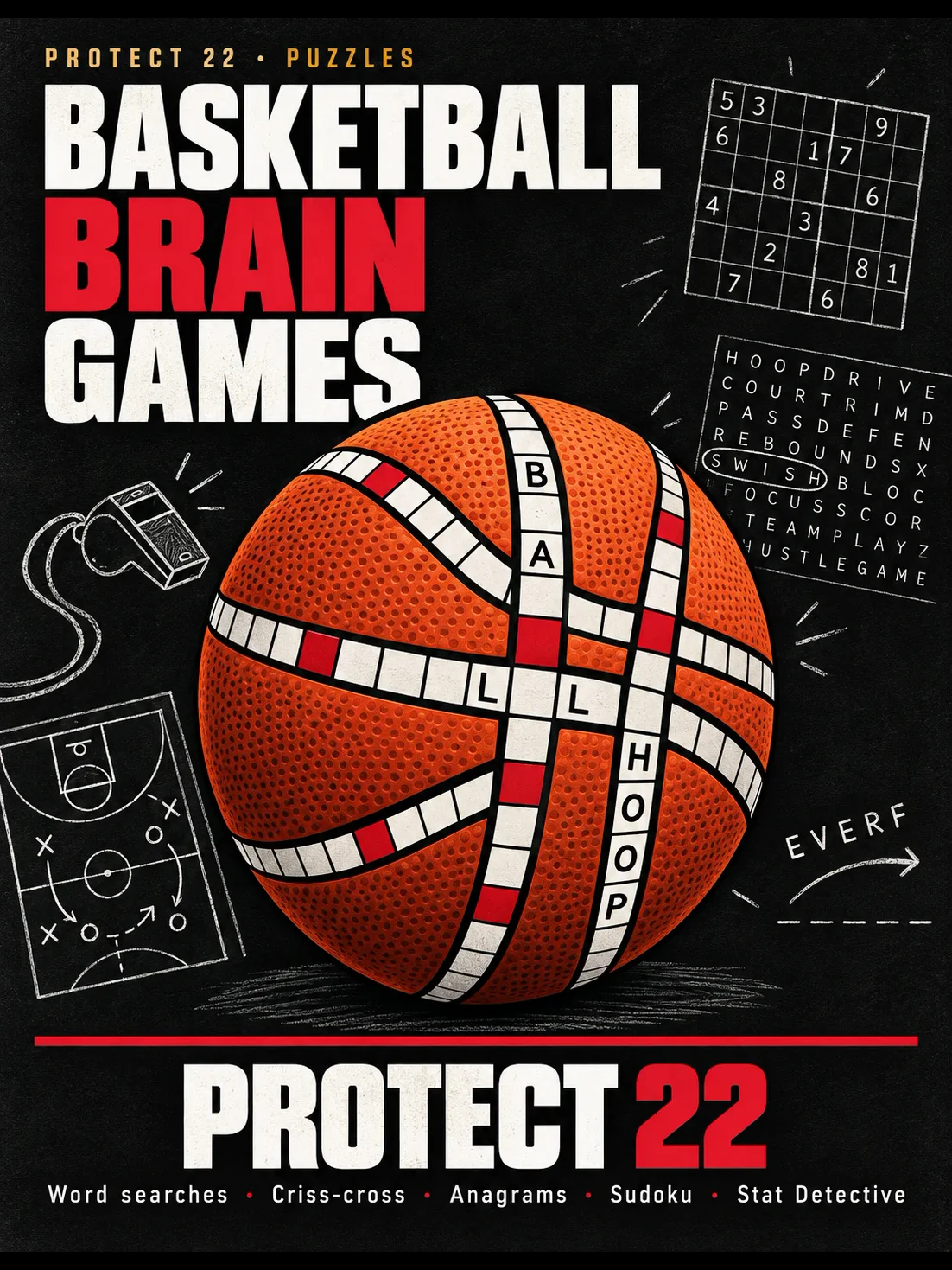 Basketball Brain Games — 66 Printable Puzzles for Hoops Fans (PDF) product image (1)