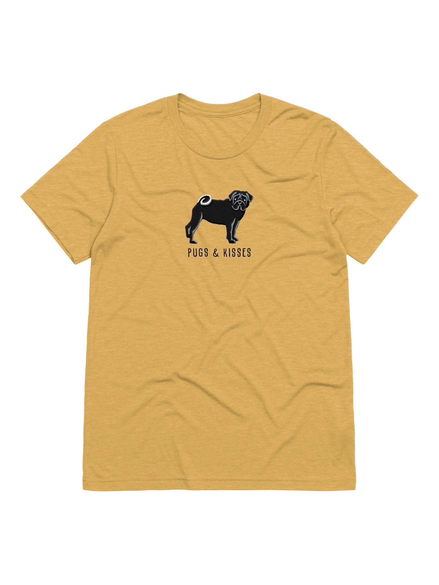 Pugs and Kisses T-Shirt(Embroidered) of a Pug(Black) product image (49)