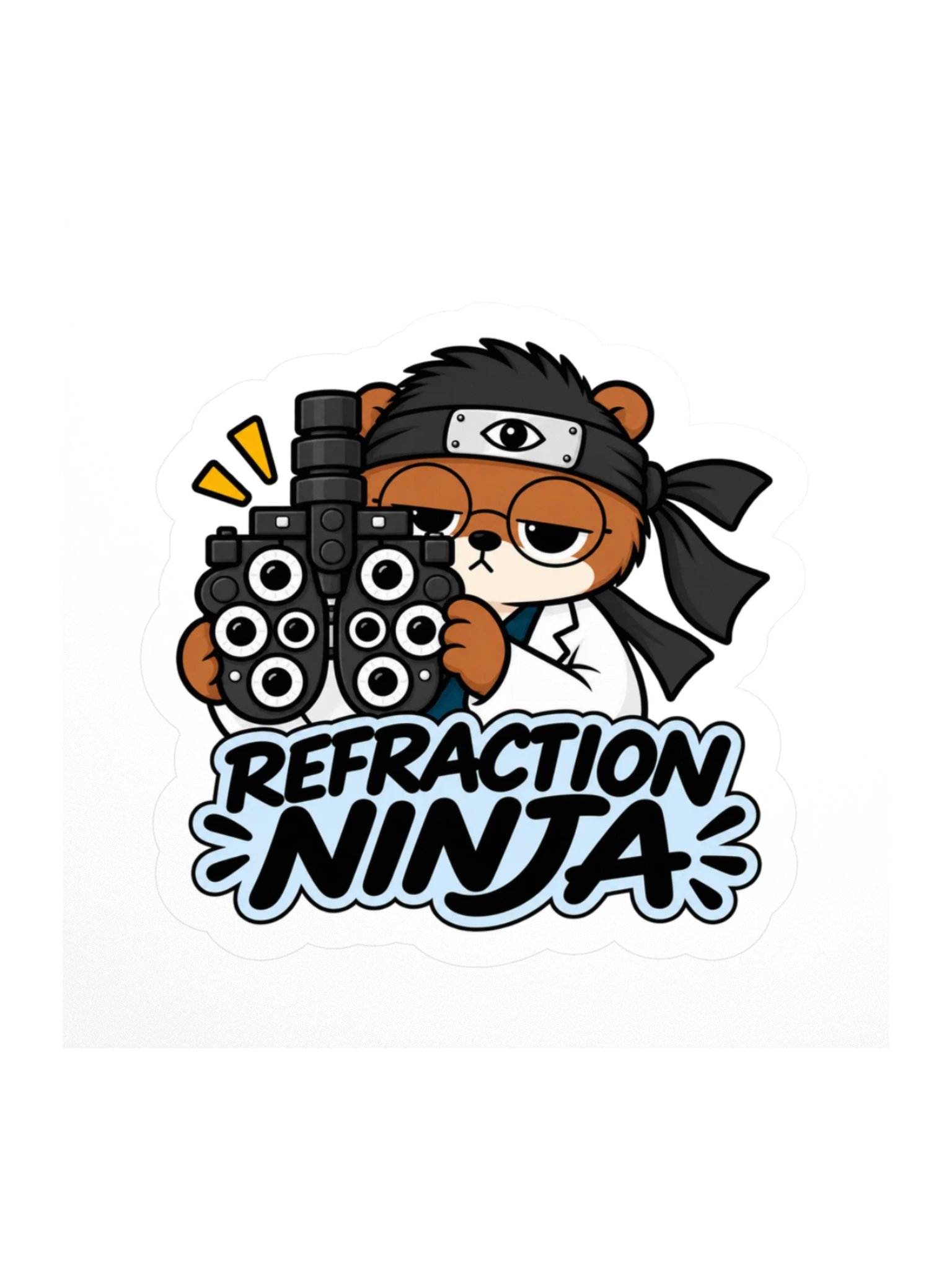 Sleepy Optometrist Refraction Ninja Sticker product image (1)