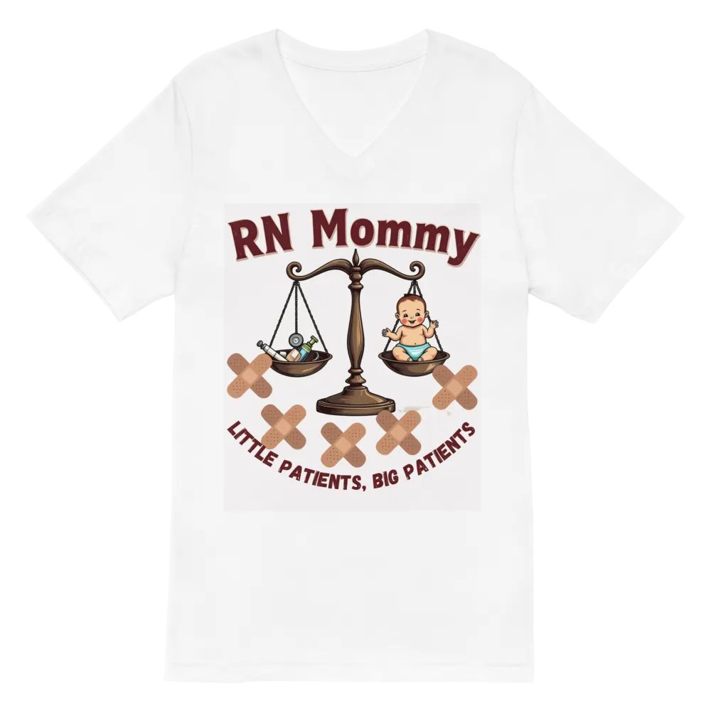 RN Mommy - Little Patients, Big Patience V-Neck Tee product image (6)