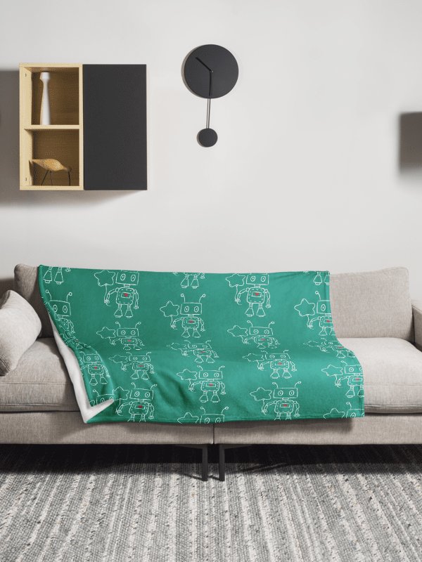 Cosmic Robot Throw Blanket product image (1)