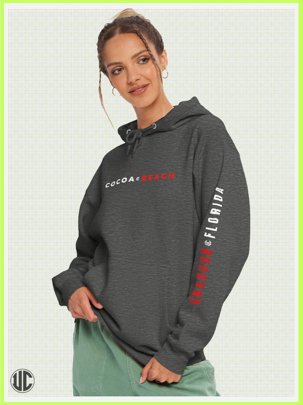 Beach Hoodie | Cocoa Beach Graphic Surf Hoodie | Unisex Pullover Hoodie product image (5)