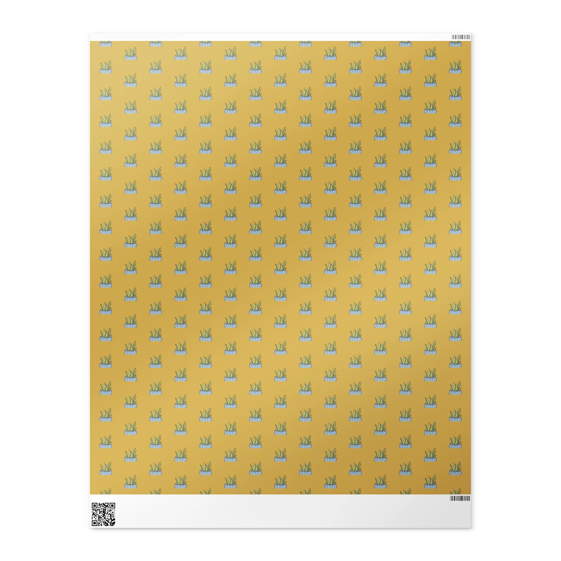 Aloe Vera Botanical Ditsy Pattern Gift Wrap Roll, Matte or Glossy Finish product image (3)