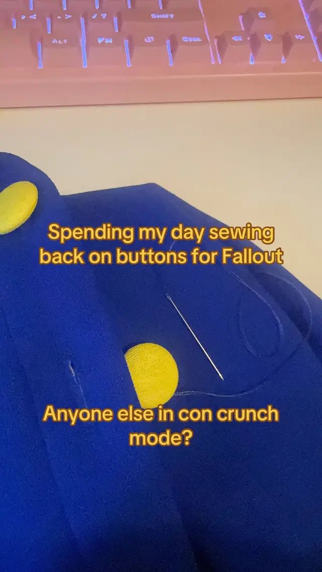 Fallout Dress is almost done!! Last piece is the iron on numbers. Guess my vault 😛 FYI: I am a Vtuber! I usually post gaming/random stuff. Not usually irl content. #vtuber #cosplay #fallout #irl #streamer