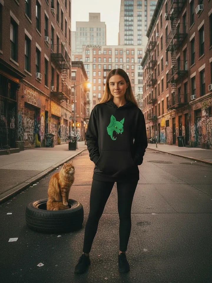 VIBE // Cat Logo Hoodie Black product image (2)