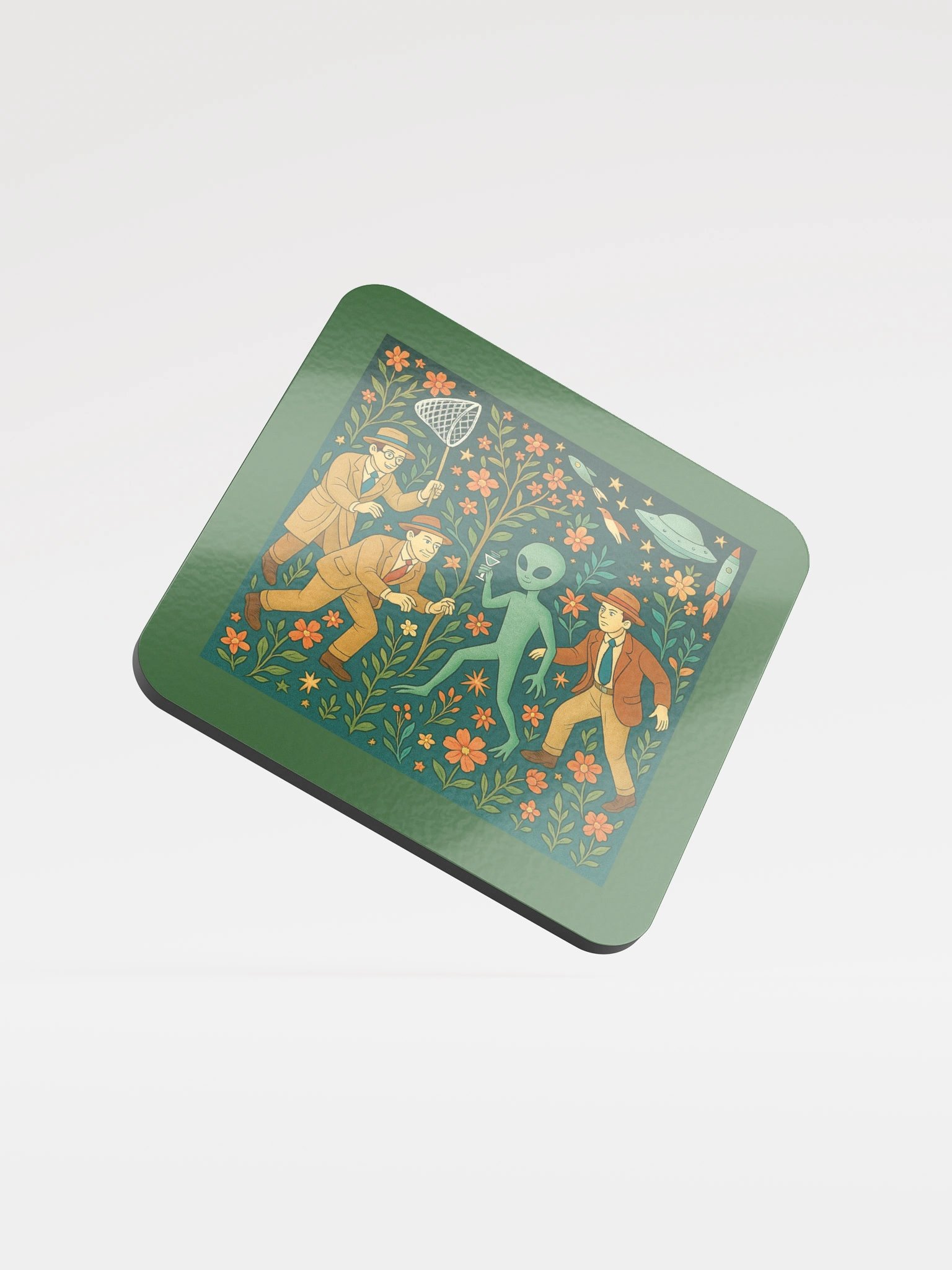 The Alien Tapestries Medieval Art Parody Cork Coaster product image (1)