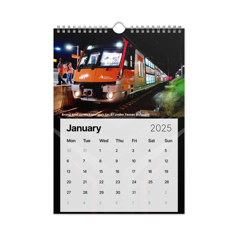 Sydney Trains Vlogs 2025 Calendar product image (1)