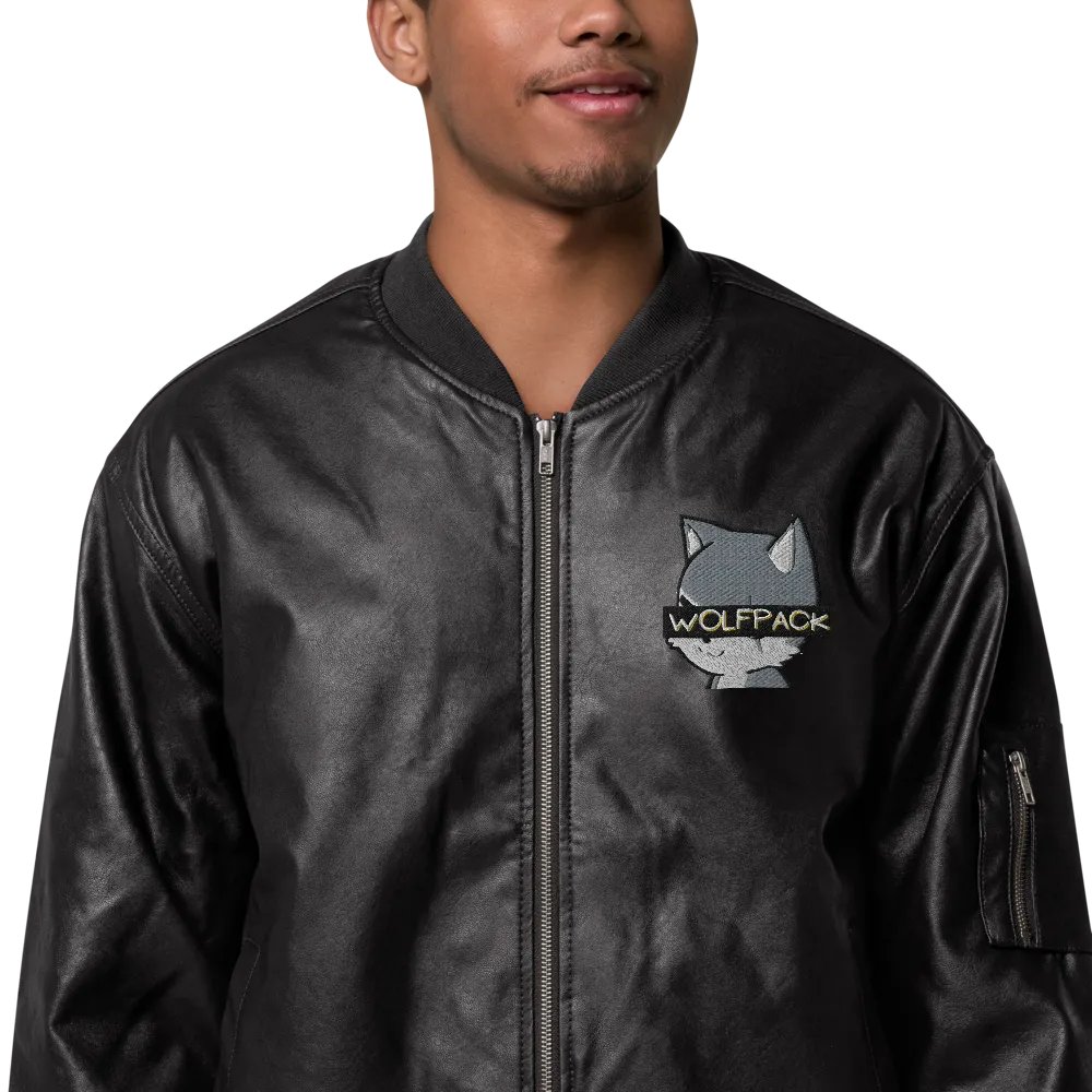 Faux Leather WOLFPACK Jacket (Chibi Wolf) product image (6)