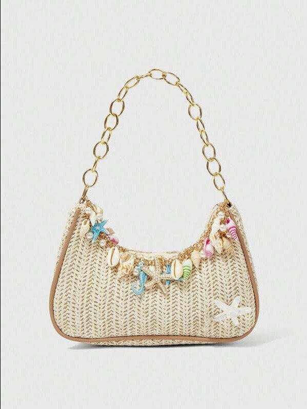 ADLEST | Fairycore Starfish & Shell Woven Beach Bag product image (9)