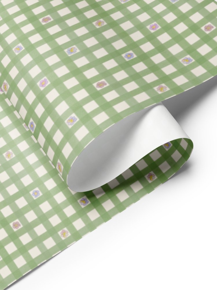 Gingham Blossoms Wrapping Paper Set of 3 Sheets product image (8)