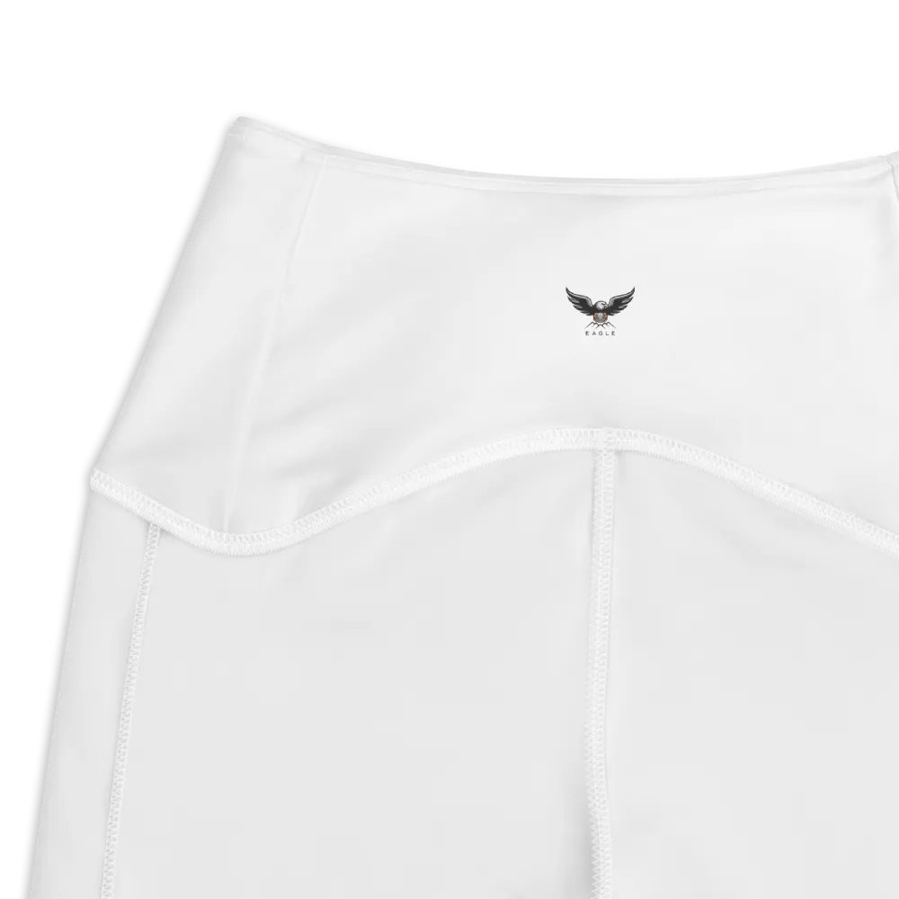 Eagle High-Waisted Leggings with Pockets - White product image (3)