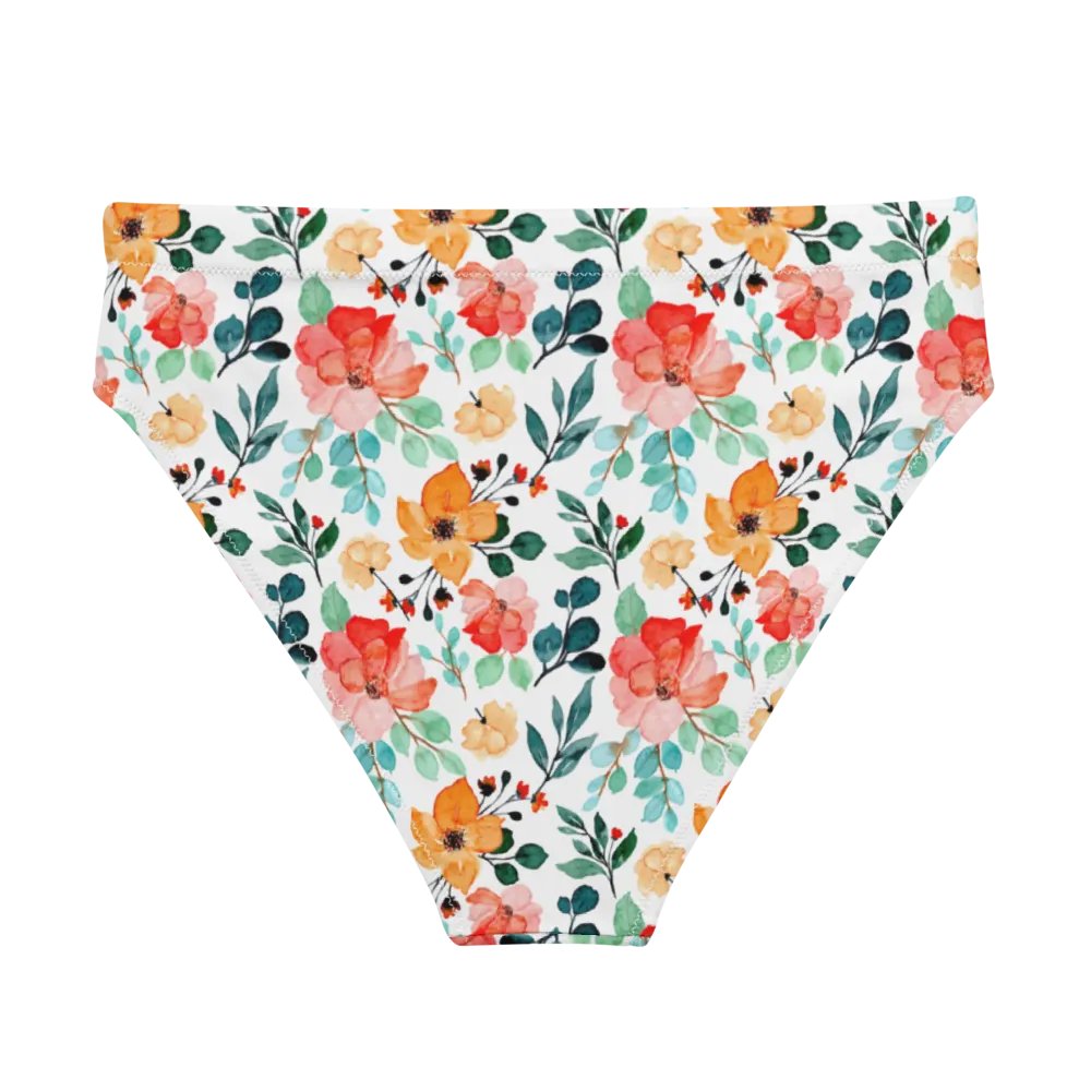 Watercolour Floral Pattern High Waisted Bikini Bottom product image (2)