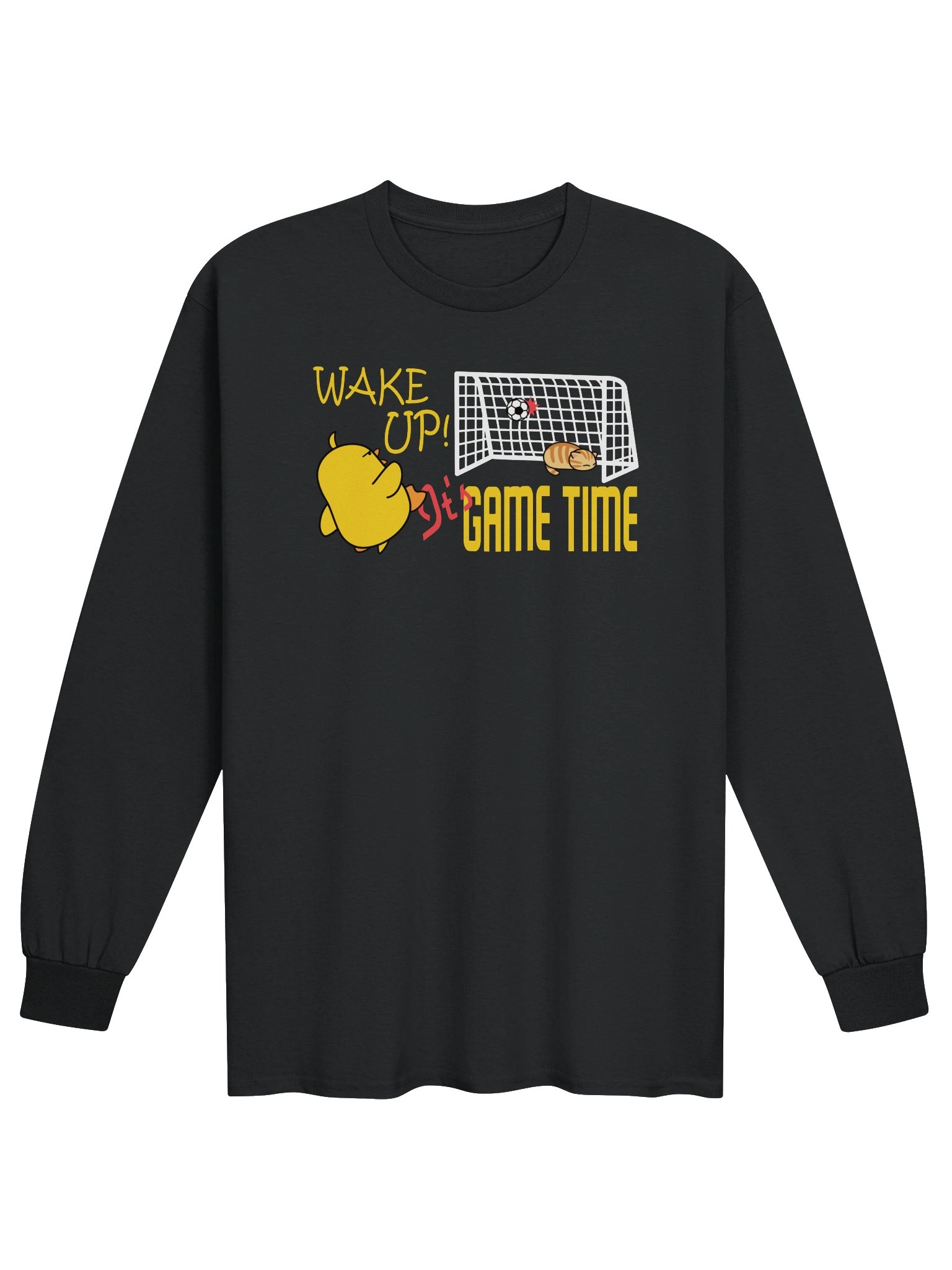 Soccer Cat (WAKE UP, It's GAME TIME) - Unisex Adult Long Sleeve T-shirt product image (1)