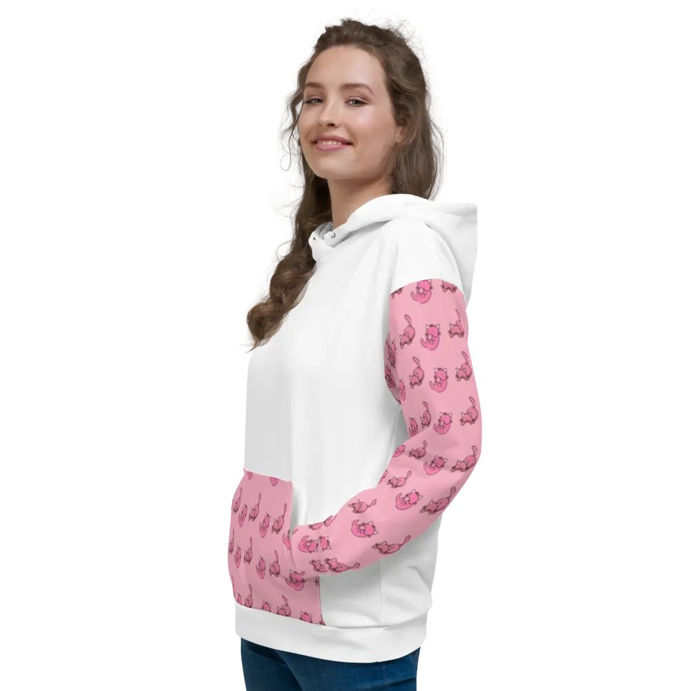 White and Pink Cat Paradise Hoodie product image (2)