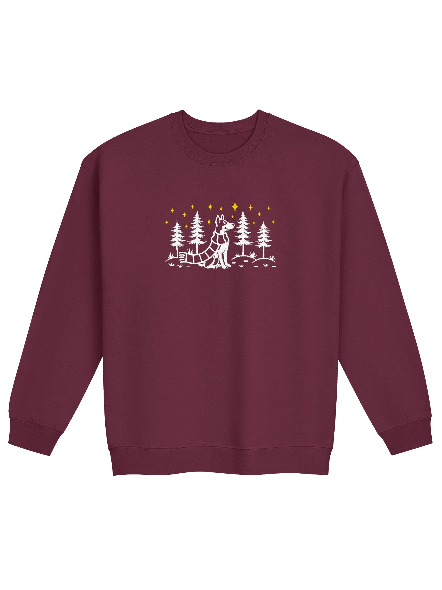 Basenji Winter/Christmas Line Art Design Embroidered Sweatshirt product image (4)