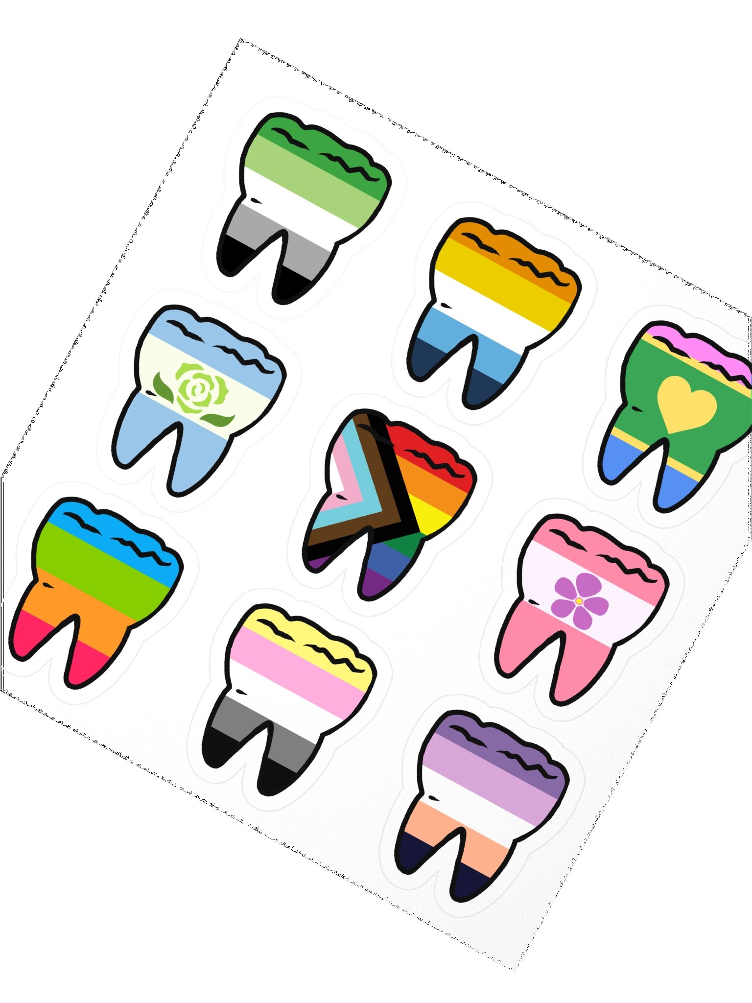 Romantic Pride Flag Teeth Stickers product image (2)