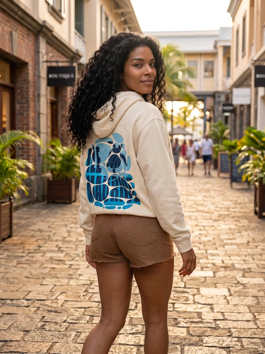 Sea turtle swim_ Hoodie_ Mauritius product image (1)