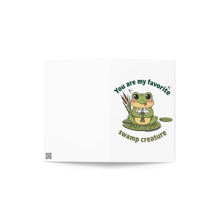Valentine's Day Gift for Him/Her - "Favorite Swamp Creature" Frog Card - Funny Quirky Greeting Card product image (3)