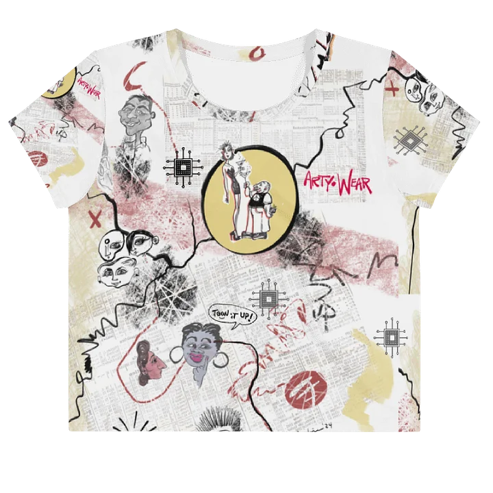 Toon it Up! Women's Poly Crop Tee 'MixUp' product image (1)
