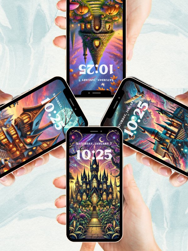Magical Fantasy Illustration Phone Wallpaper Bundle 4K Quality Bundle for Android and IOS product image (4)