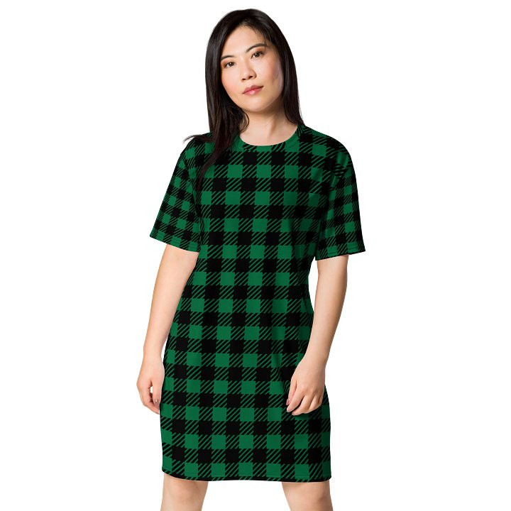 Chic Checkered Vibes T-Shirt Dress product image (1)
