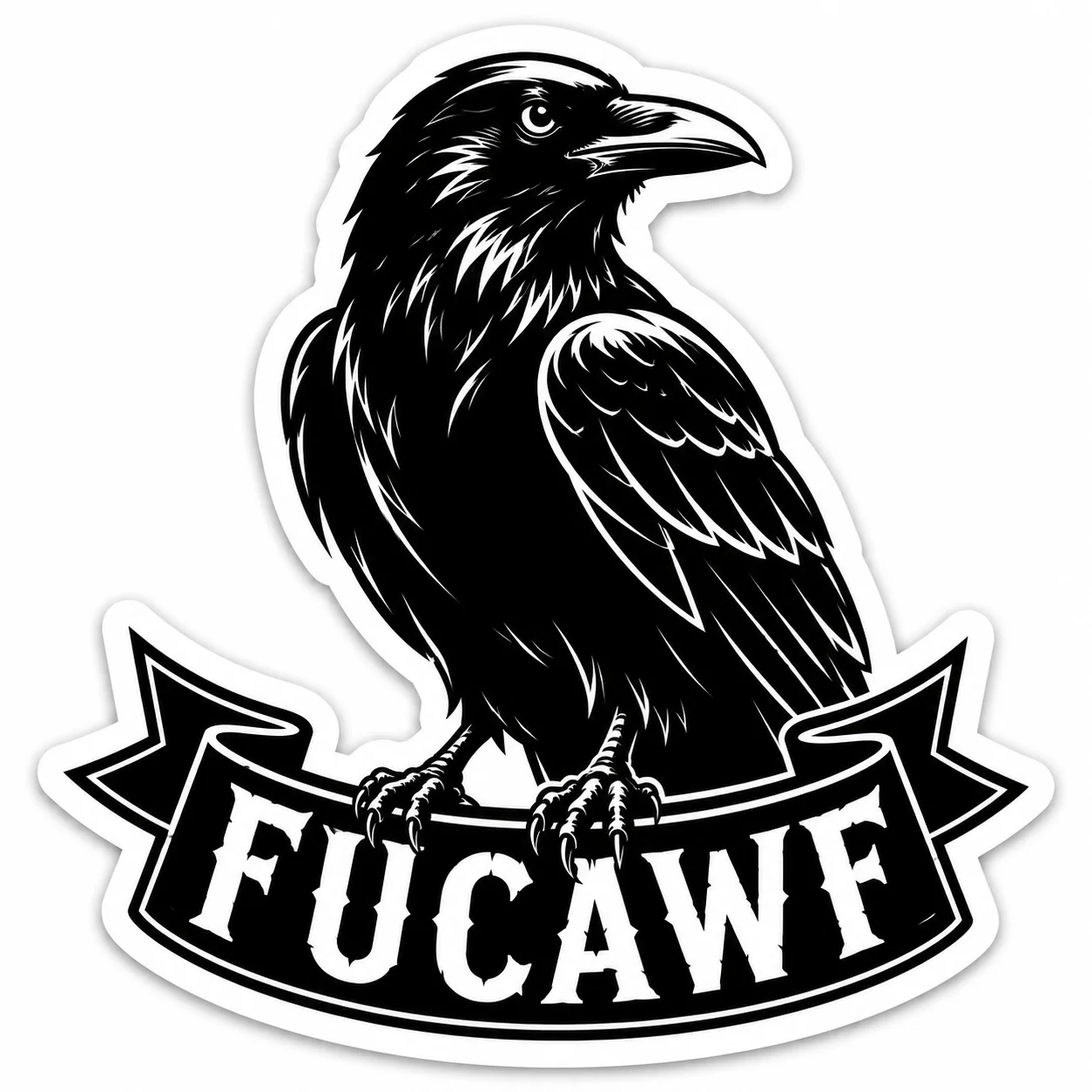 Crow Banner FUCAWF Die-Cut Sticker product image (1)
