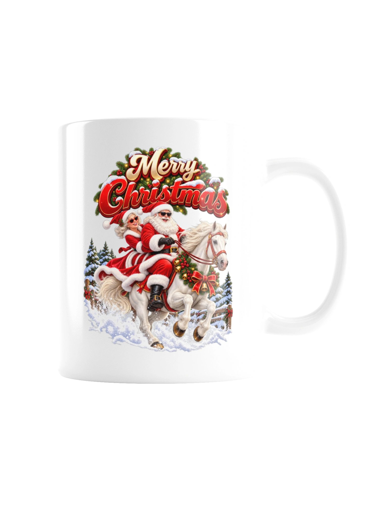 MERRY CHRISTMAS — SANTA & MRS. CLAUS HORSEBACK ADVENTURE - MUG product image (7)